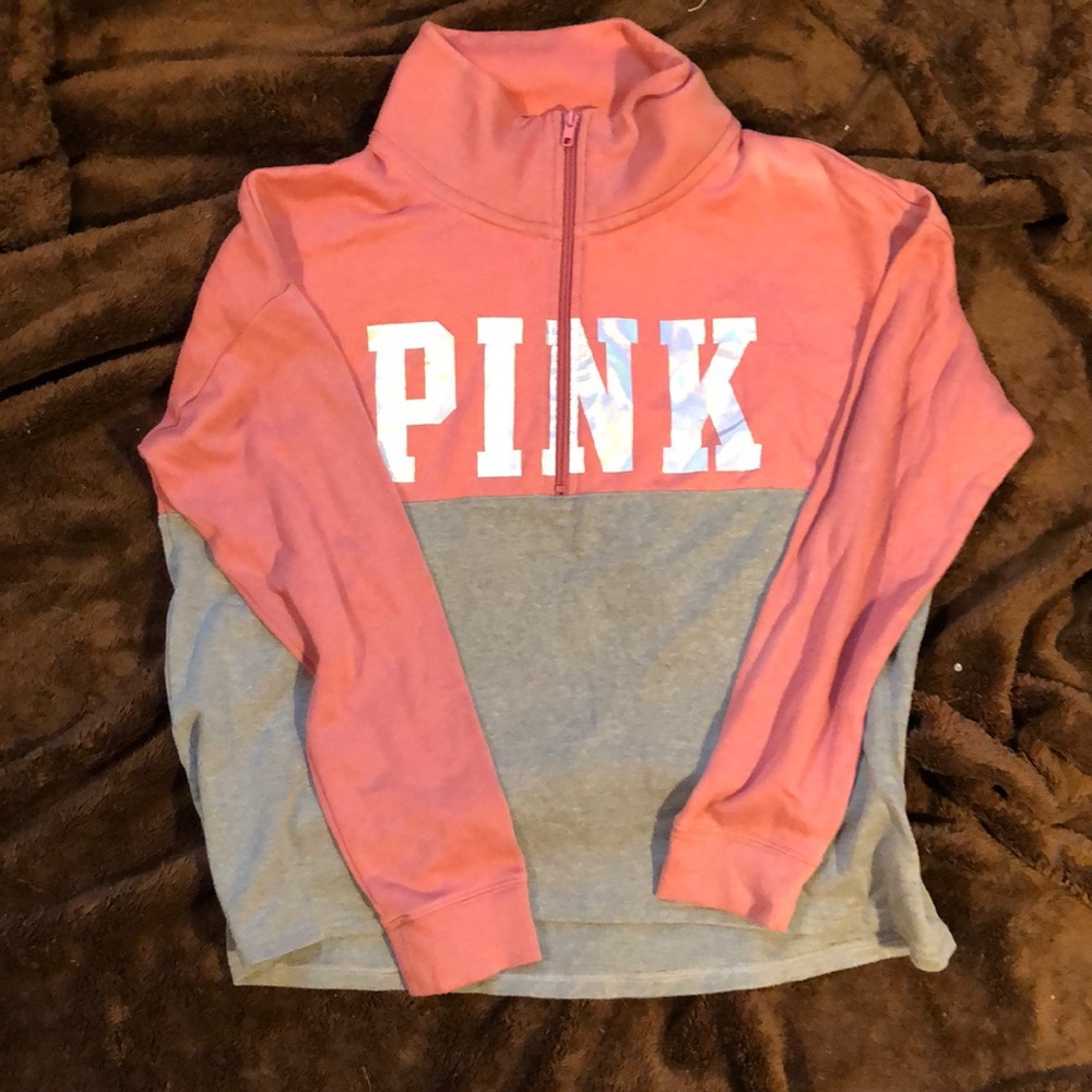 PINKโ pullover 1/4 zip sweatshirt size M